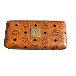 MCM Brown Leather Glass Case